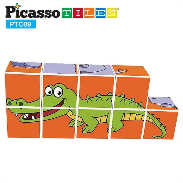 PicassoTiles 9 Piece Magnetic Magic Puzzle Cube Set