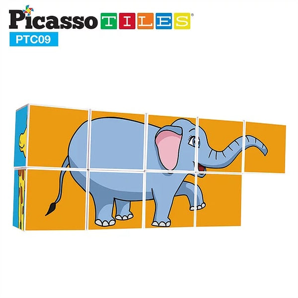 PicassoTiles 9 Piece Magnetic Magic Puzzle Cube Set