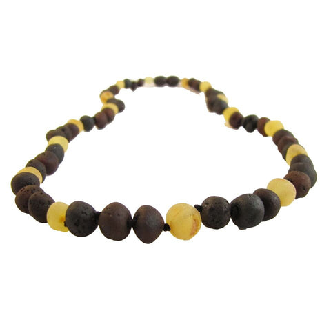 raw lemon and chestnut amber necklace