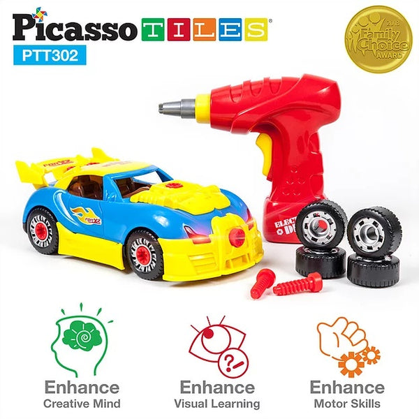 PicassoTiles Take a Part Race Car