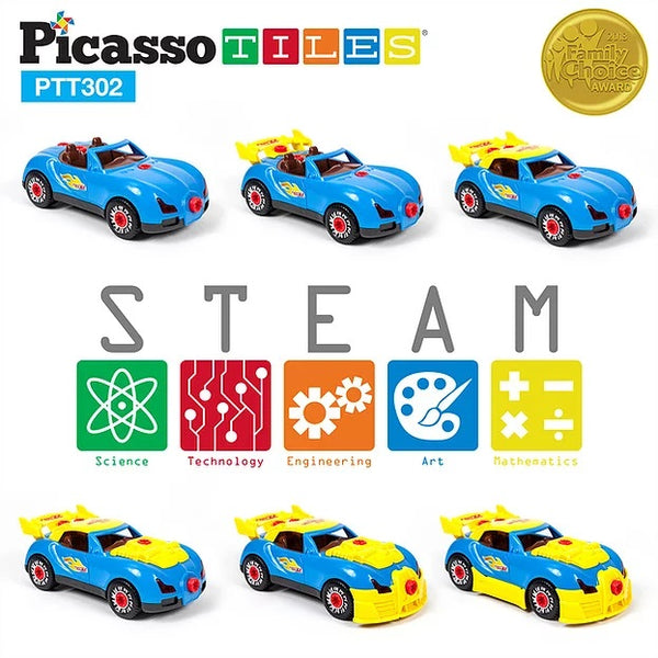 PicassoTiles Take a Part Race Car