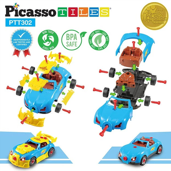 PicassoTiles Take a Part Race Car