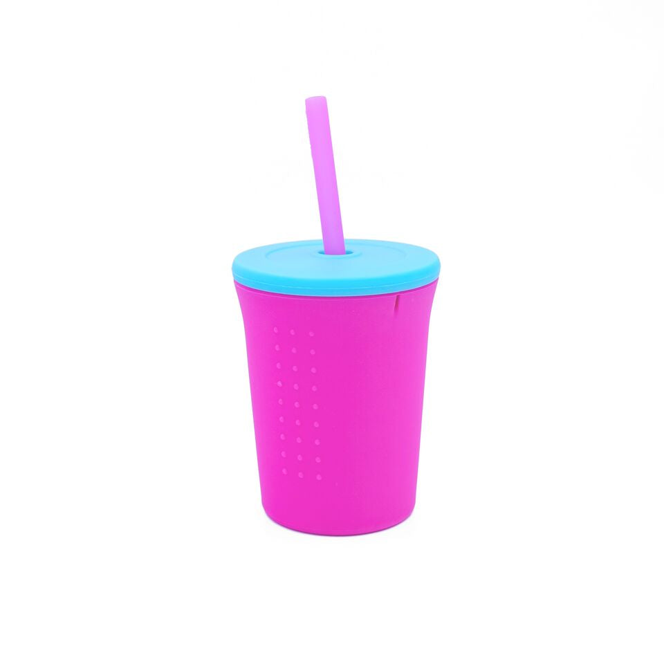 GoSili 12oz Straw Cup, Sea/Yellow