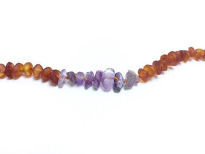 CanyonLeaf - Adult: Raw Baltic Amber + Amethyst Necklace