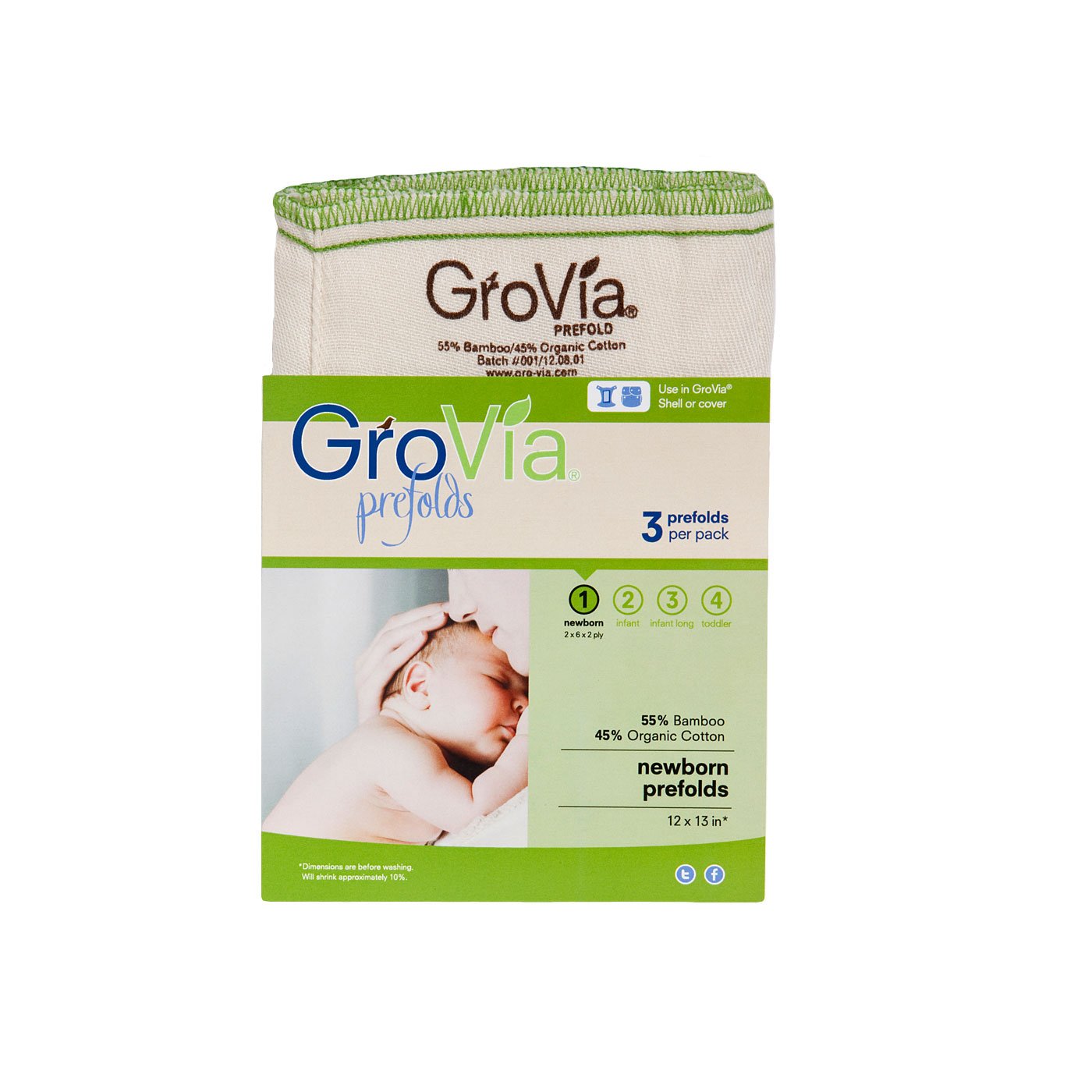 Grovia Prefold Cloth Diaper